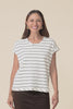 Mindy Cream Stripe Cotton Shell Tee,video