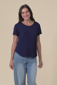 Janis Navy Bamboo Tee,Video