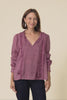 Gloria Dark Pink Embroidered Cotton Top,Video