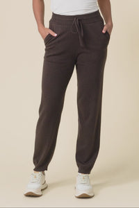 Rowan Chocolate Cotton Cashmere Knit Pants,Video
