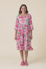 Milana Pink Tile Crinkle Cotton Dress,Video