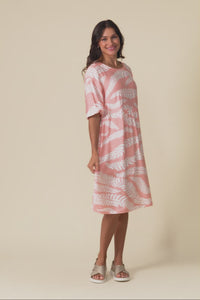 Cyrus Pink Fern Cotton Blend Dress,Video