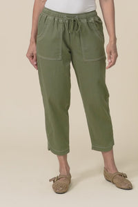 Eliana Olive Cotton Stretch Jeans,video