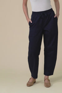 Andy Navy Cotton Barrel Pants,Video