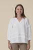 Kate White Linen Tiered Top,Video