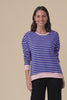 Tide Blue Stripe Cotton Blend Sweatshirt,Video