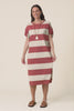 Rocco Coral Stripe Cotton Pocket Dress,video