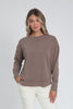 Delilah Mocha Cotton Crewneck Sweatshirt,Video