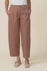 Alma Tan Cotton Barrel Pants,Video