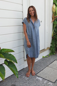 Amity Blue Denim Pocket Dress,Video