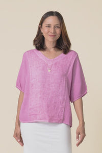 Ziola Candy Pink Linen Cotton Top,video