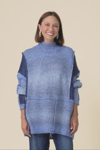 Eclipse Blue Splice Knit Jumper,Video