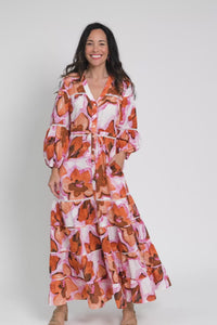 Gertie Pink Floral Cotton Tier Dress,Video