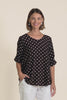 Riveria Brown Spot V Neck Top,Video