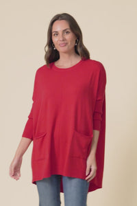 Helsinki Red Knit Pocket Jumper,Video