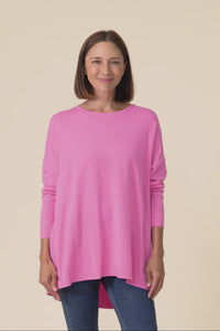 Meryl Hot Pink Wool Blend Drape Jumper,Video