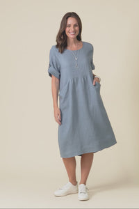 Nolita Steel Linen Pocket Dress,Video