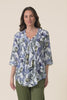 Angelo Blue Leaf Cotton Button Top,video