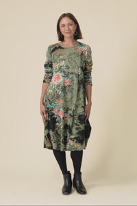 Fonte Olive Blossom Cotton Knit Dress,Video