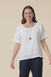 Corinna White Linen Top,video