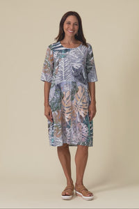 Lilibet Green Leaf Cotton Pocket Dress,Video