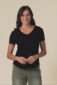 Veronica Black Bamboo Tee,Video
