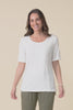 Travel No-Iron White Scoop Neck Top,video