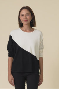 Mona Black Splice Knit Jumper,Video