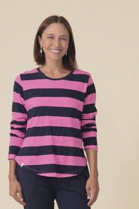 Spritz Navy Stripe Long Sleeve Tee,Video