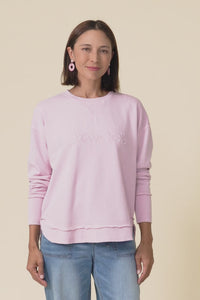 Simplified Blush Cotton Crewneck Sweatshirt,Video