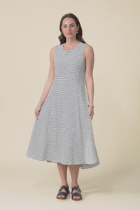 Sabrina Navy Stripe Cotton Pocket Dress,video