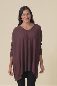 Nastia Brown Wool Blend Jumper