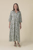 Acala Khaki Cotton Embroidered Dress,Video