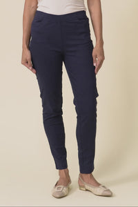 Laia Navy Cotton Stretch Pants,Video