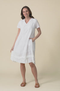 Stassi White Crinkle Cotton Dress,video