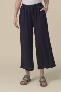 Minnelli Dark Blue Linen Cotton Pants,video
