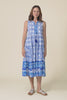 Maro Blue Tile Cotton Sleeveless Dress,video