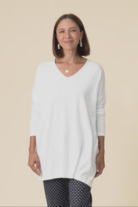 Piper White V Neck Knit Jumper,Video