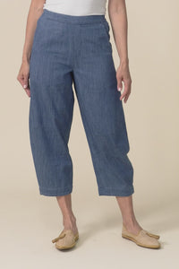 Ottie Blue Cotton Barrel Pants,Video