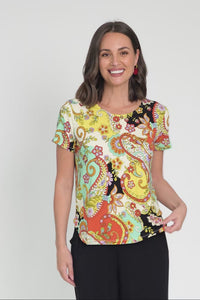 Janis Rust Paisley Bamboo Tee,Video