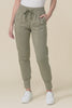 Chandler Khaki Cotton Drawstring Pants,Video