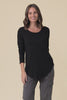 Megan Black Cotton Long Sleeve Top,Video
