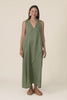 Amari Olive Linen Pocket Dress,Video
