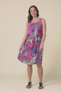 Enya Purple Leaf Cotton Dress,video