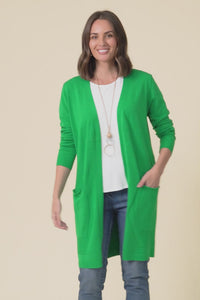 Mary Forest Green Pocket Cardigan