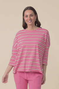 Arielle Melon Stripe Cotton Top,video