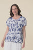 Beck Blue Garden Crinkle Cotton Top,video