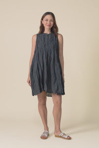 Willa Charcoal Crinkle Cotton Dress,Video