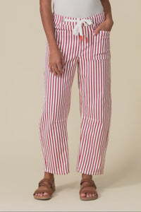 Breslin Rust Stripe Barrel Jeans,Video