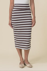 Brown Stripe Bamboo Maxi Tube Skirt,Video